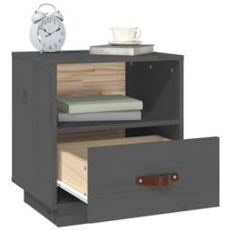 Berkfield Home Bedside Cabinets 2 pcs Grey 40x34x45 cm Solid Wood Pine - Size: 40 x 34 x 45 cm - thumbnail 5