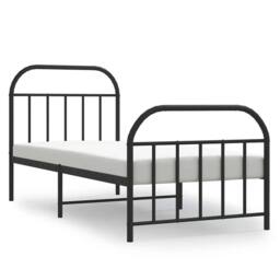Berkfield Home Metal Bed Frame with Headboard & Footboard Black 90x190 cm Single - thumbnail 1