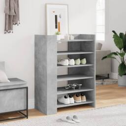 Berkfield Home Shoe Cabinet Concrete Grey 74.5x37.5x100 cm Engineered Wood - thumbnail 2