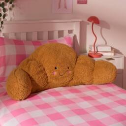 OHS Claude the Croissant Cuddle Cushion Novelty Reading Pillow in Brown - thumbnail 2