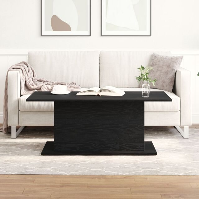 Berkfield Home Coffee Table Black Oak 102x55, 5x40 cm cm Engineered Wood - image 1