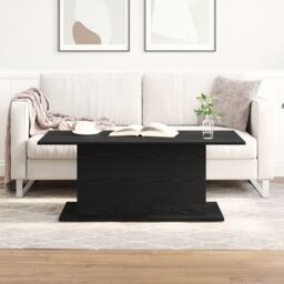 Berkfield Home Coffee Table Black Oak 102x55, 5x40 cm cm Engineered Wood - thumbnail 1