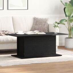 Berkfield Home Coffee Table Black Oak 102x55, 5x40 cm cm Engineered Wood - thumbnail 4