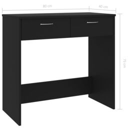 Berkfield Home Desk Black 80x40x75 cm Engineered Wood - Size: 80 x 40 x 75 cm - thumbnail 6