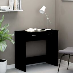 Berkfield Home Desk Black 80x40x75 cm Engineered Wood - Size: 80 x 40 x 75 cm - thumbnail 1