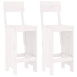 Berkfield Home Beautiful Bar Stools 2 pcs White 40x48.5x115.5 cm Solid Wood Pine - thumbnail 3