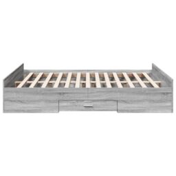 Berkfield Home Bed Frame with Drawers without Mattress Grey Sonoma 140x200 cm - thumbnail 5