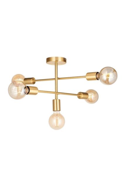 Netlighting Studio Multi Arm Lamp Semi Flush Ceiling Lamp Satin Brass Plate in Gold - image 1
