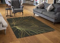 Benjamin Tate Design Monstera Plant Line Art Designer Rug in Natural - Size: Large - thumbnail 2