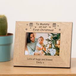 Uniqueful Personalised To Mummy On Our First Christmas Wood Picture Frame 6x4 in Beige - Size: 100 cm - thumbnail 3