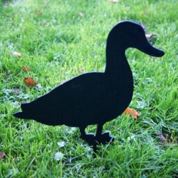Poppyforge Duck - Hand Made By Traditional Forge Garden Ornament - Steel - H30 cm in Black