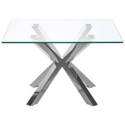 Wyld and Coco Home Silver Glass Coffee Table 70 x 70 cm - thumbnail 3