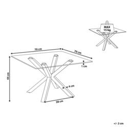 Wyld and Coco Home Silver Glass Coffee Table 70 x 70 cm - thumbnail 4
