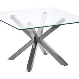 Wyld and Coco Home Silver Glass Coffee Table 70 x 70 cm - thumbnail 2