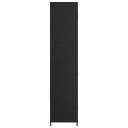 Berkfield Home Garden Storage Cabinet Black 59x40x180 cm Poly Rattan - Size: 59 x 40 x 180 cm - thumbnail 5