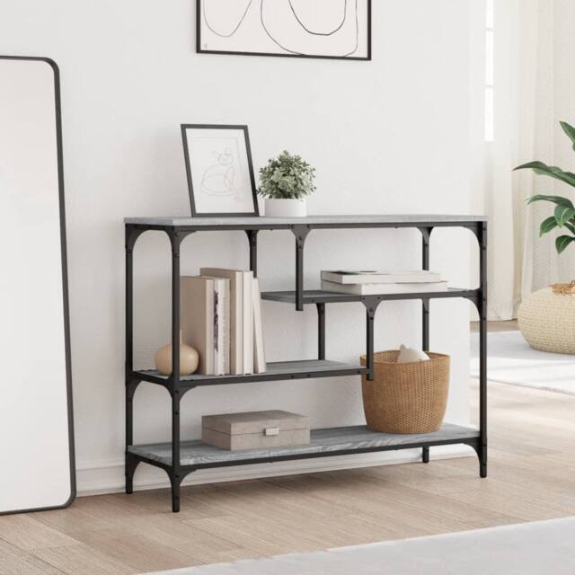 Berkfield Home Decorative Console Table Grey Sonoma 100x30x75 cm Engineered Wood - Size: 100 x 30 x 75 cm - image 1
