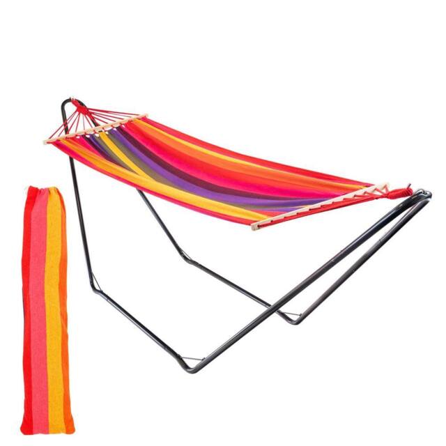 Harbour Housewares Garden Spreader Bar Hammock with Stand - image 1