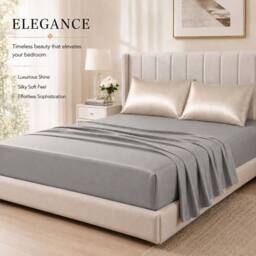 Grace Super Soft Pillow Cases 2 Pack Satin Silk Envelope Closure in Khaki - Size: Standard Pillow Case - thumbnail 7