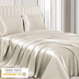 Grace Super Soft Pillow Cases 2 Pack Satin Silk Envelope Closure in Khaki - Size: Standard Pillow Case - thumbnail 3