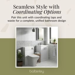 Balterley Bathroom Vanity Basin Unit, Chrome Handles, 600mm, Gloss White - thumbnail 7