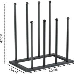 SPETLEK Welly Boot Rack Indoor Outdoor Metal Shoe Boot Organizer in Black - thumbnail 2