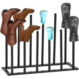 SPETLEK Welly Boot Rack Indoor Outdoor Metal Shoe Boot Organizer in Black - thumbnail 5