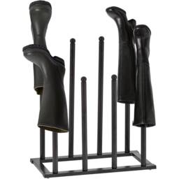 SPETLEK Welly Boot Rack Indoor Outdoor Metal Shoe Boot Organizer in Black - thumbnail 4