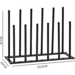 SPETLEK Welly Boot Rack Indoor Outdoor Metal Shoe Boot Organizer in Black - thumbnail 3