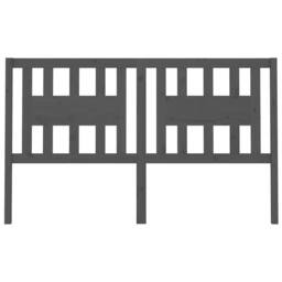 Berkfield Home Headboard Grey 126x4x100 cm Solid Wood Pine - Size: 126 x 4 x 100 cm - thumbnail 3