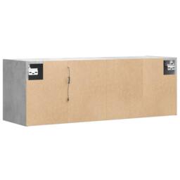 Berkfield Home TV Wall Cabinet with LED Lights Concrete Grey 100x31x35 cm - Size: 100 x 31 x 35 cm - thumbnail 8