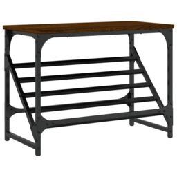 Berkfield Home Shoe Rack Brown Oak 60x30x45 cm Engineered Wood - Size: 60 x 30 x 45 cm - thumbnail 2
