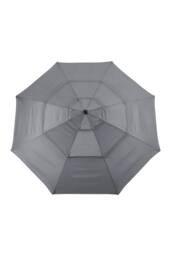 H&O Direct Outdoor Garden 3-Tier Umbrella with Crank & Woven-Pattern Stand in Light Grey - thumbnail 4