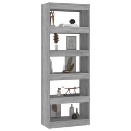 Berkfield Home Book Cabinet/Room Divider Grey Sonoma 60x30x166 cm Engineered Wood - Size: 60 x 30 x 166 cm - thumbnail 6