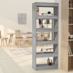 Berkfield Home Book Cabinet/Room Divider Grey Sonoma 60x30x166 cm Engineered Wood - Size: 60 x 30 x 166 cm - thumbnail 1