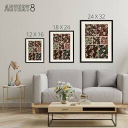 "Artery8 Pink Green Floral Patterns Racinet Black Framed Canvas Wall Art - Size: W12"" x H16""" - thumbnail 4