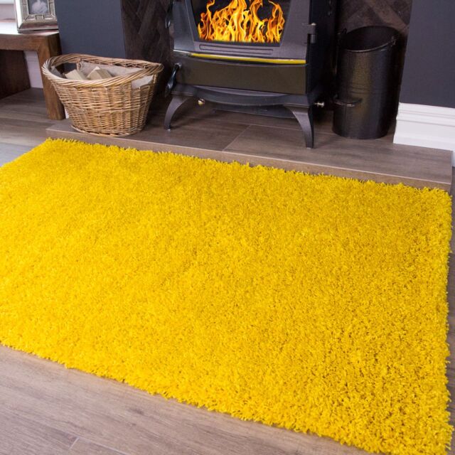 Kukoon Yellow Value Shaggy Living Area Rug - Size: 135 cm x 135 cm - image 1