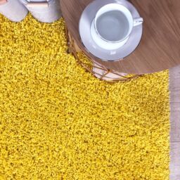 Kukoon Yellow Value Shaggy Living Area Rug - Size: 135 cm x 135 cm - thumbnail 4