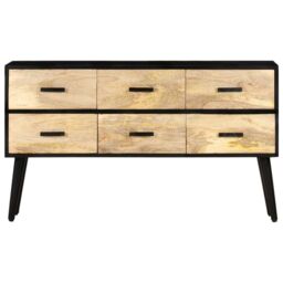 Berkfield Home Sideboard 110x33x64 cm Solid Mango Wood in Brown - Size: 110 x 33 x 64 cm - thumbnail 2