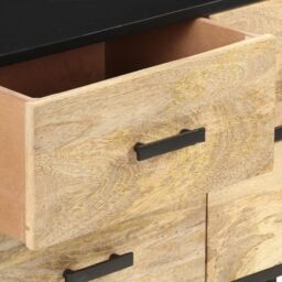 Berkfield Home Sideboard 110x33x64 cm Solid Mango Wood in Brown - Size: 110 x 33 x 64 cm - thumbnail 5