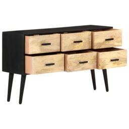 Berkfield Home Sideboard 110x33x64 cm Solid Mango Wood in Brown - Size: 110 x 33 x 64 cm - thumbnail 4