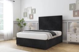 "Comfort Beds Rosa Naples Divan Base No Drawers - 54"" Headboard in Black - Size: Single" - thumbnail 2