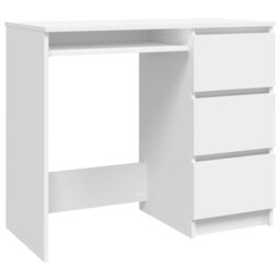 Berkfield Home Desk White 90x45x76 cm Engineered Wood - Size: 90 x 45 x 76 cm - thumbnail 2