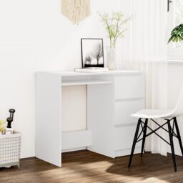 Berkfield Home Desk White 90x45x76 cm Engineered Wood - Size: 90 x 45 x 76 cm