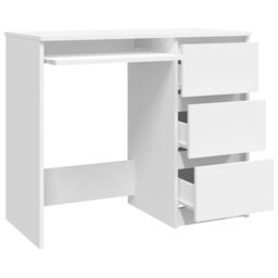 Berkfield Home Desk White 90x45x76 cm Engineered Wood - Size: 90 x 45 x 76 cm - thumbnail 4