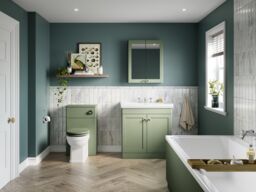 Balterley Traditional Bathroom Wall Hung 2-Door Mirror Cabinet, Green, 600mm in Green - thumbnail 2