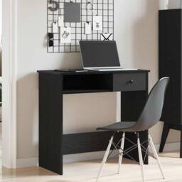 Berkfield Home Desk Black 80x40x75 cm Engineered Wood - Size: 80 x 40 x 75 cm - thumbnail 3