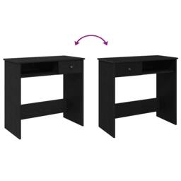 Berkfield Home Desk Black 80x40x75 cm Engineered Wood - Size: 80 x 40 x 75 cm - thumbnail 8