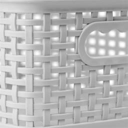 Nordara Stackable Plastic Storage Baskets Set Of 6 in Grey - thumbnail 4