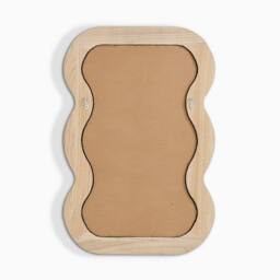 FurnitureboxUK Liora Walnut Wood Medium 90x60cm Rectangle Wavy Wall Mirror - Size: 90x60 cm - thumbnail 5