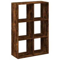 Berkfield Home Room Divider Bookcase Smoked Oak 69.5x29x103.5 cm Engineered Wood in Brown - thumbnail 7